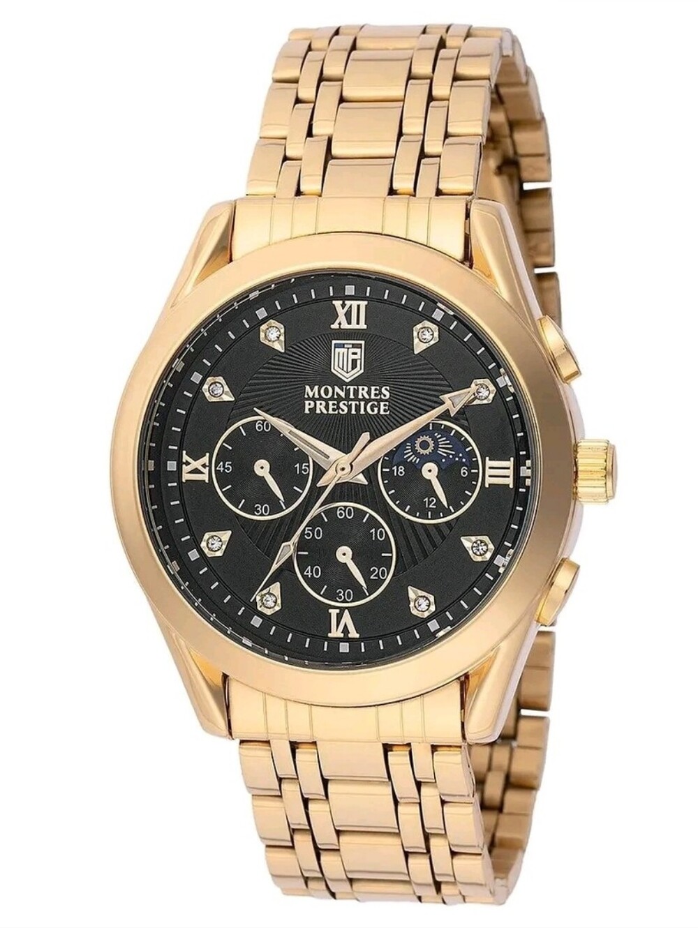 NEW ⌚️ Montres Prestige X Invicta Gold Tone 40mm Textured Black Dial MPW-0062